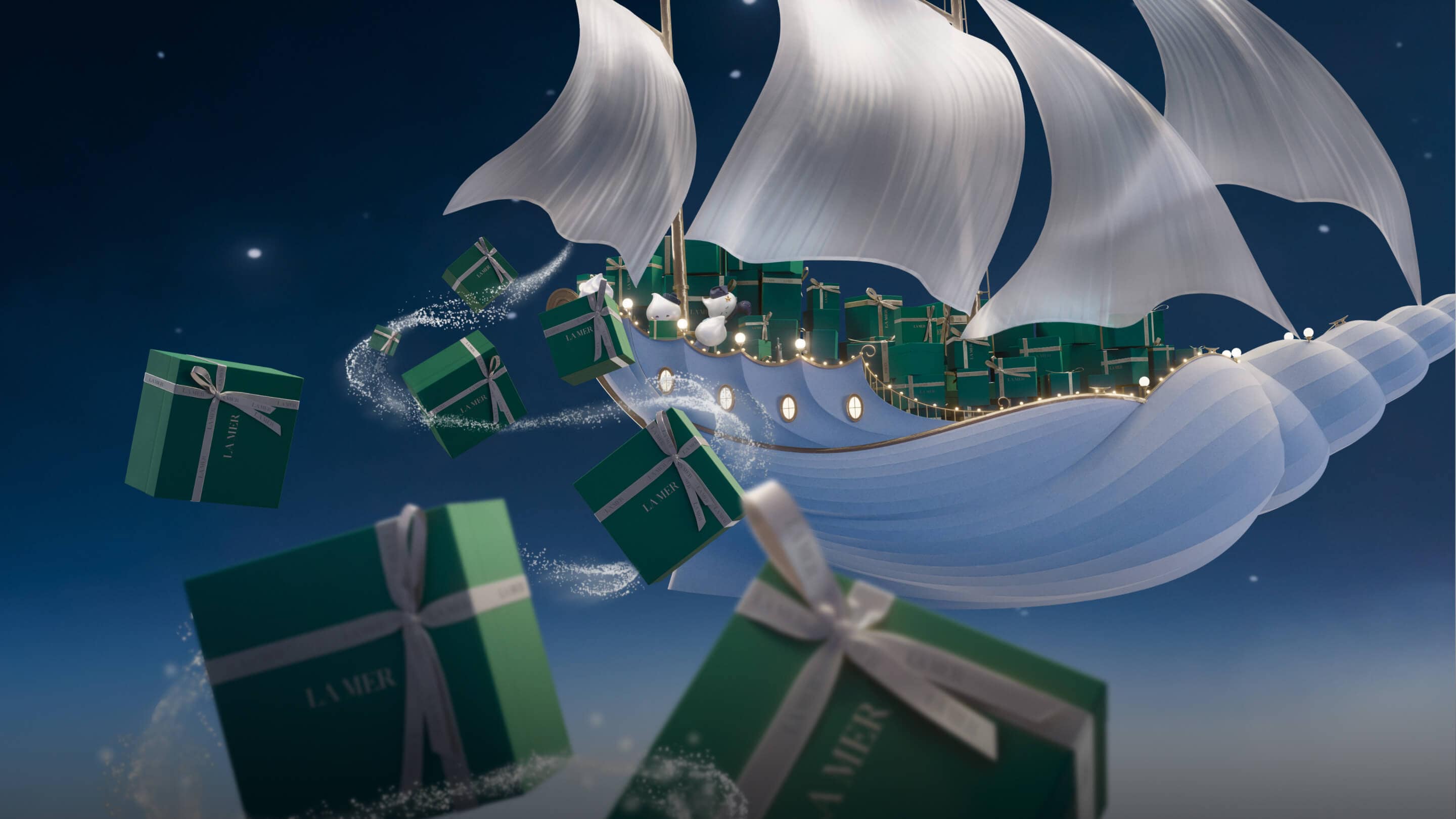  collection of four La Mer icons in an exclusive bag for a luxurious ritual of cleansing, hydration and overnight renewal with y